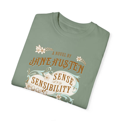 Jane Austen T-Shirt, Sense & Sensibility Historical Romance Comfort Colors Tee, Bookish Literary Jane Austen Fan Art Gift for Her, Readers, T-Shirt Printify   