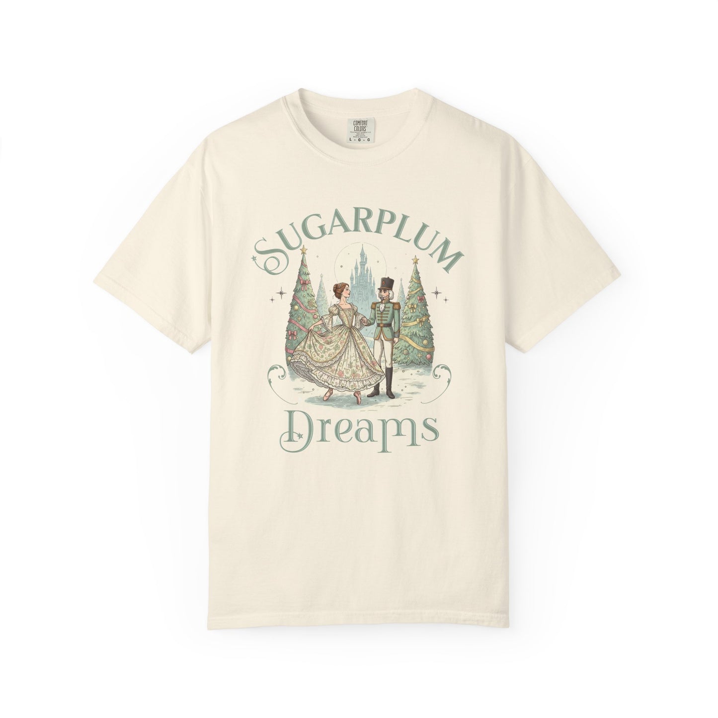 Nutcracker Ballet T-Shirt, Sugar Plum Fairy Christmas Tee, Holiday Dance Shirt, Coquette Pastel Christmas Gift T-Shirt Printify Ivory S