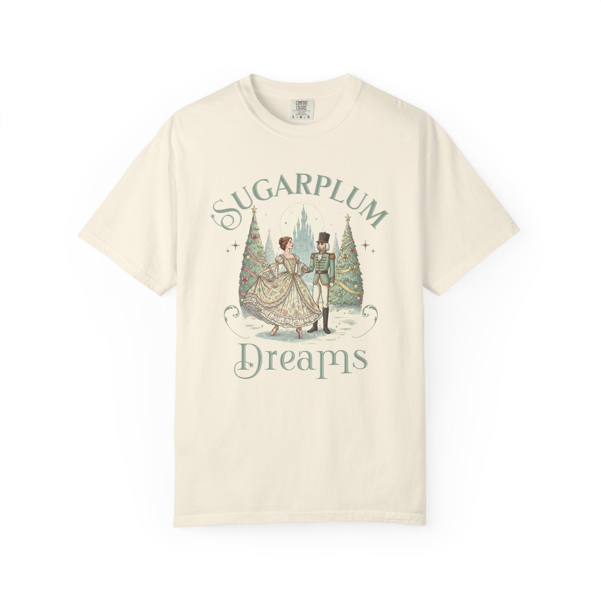 Nutcracker Ballet T-Shirt, Sugar Plum Fairy Christmas Tee, Holiday Dance Shirt, Coquette Pastel Christmas Gift T-Shirt Printify Ivory S