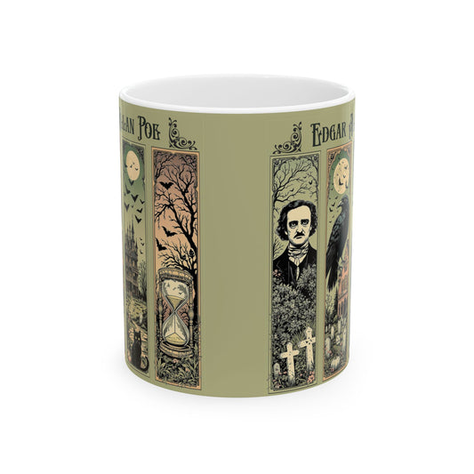 Edgar Allan Poe Mug Gothic Literary Gift For Book Lover Dark Academia Macabre Fall Coffee Cup Halloween Poetember Party Gift For Bookclub Mug Printify 11oz
