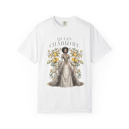 Queen Charlotte T-Shirt Literary Regency Period Tee Historical Drama Series Watching Spilling The Tea Theme Gift for Her Birthday Christmas T-Shirt Printify White S