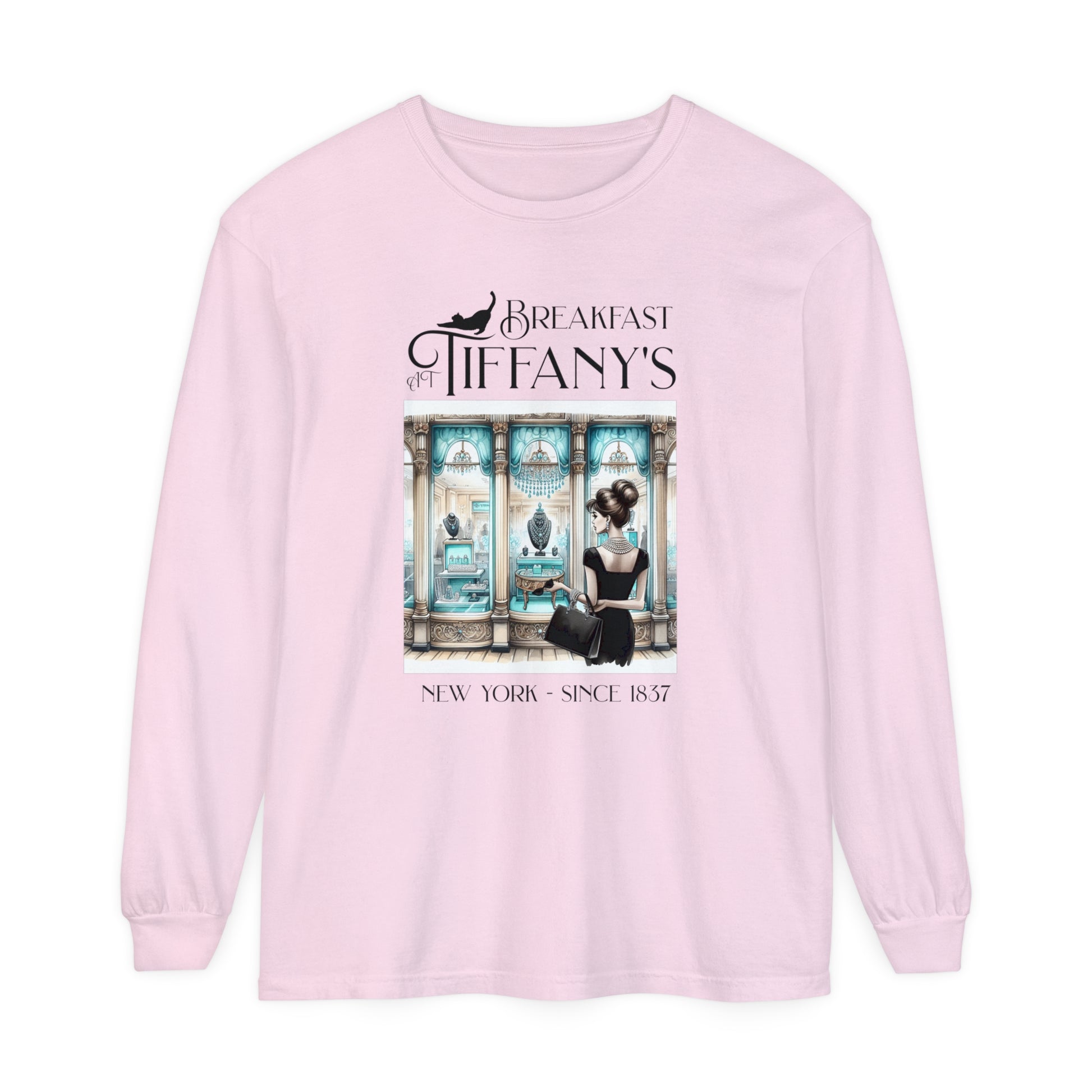 Breakfast at Tiffany's Shirt Audrey Hepburn Gift Girls Weekend Trip Shirt Gift for Bridal Shower Birthday Gift Party Favors Cruise T Shirt Long-sleeve Printify Blossom S 