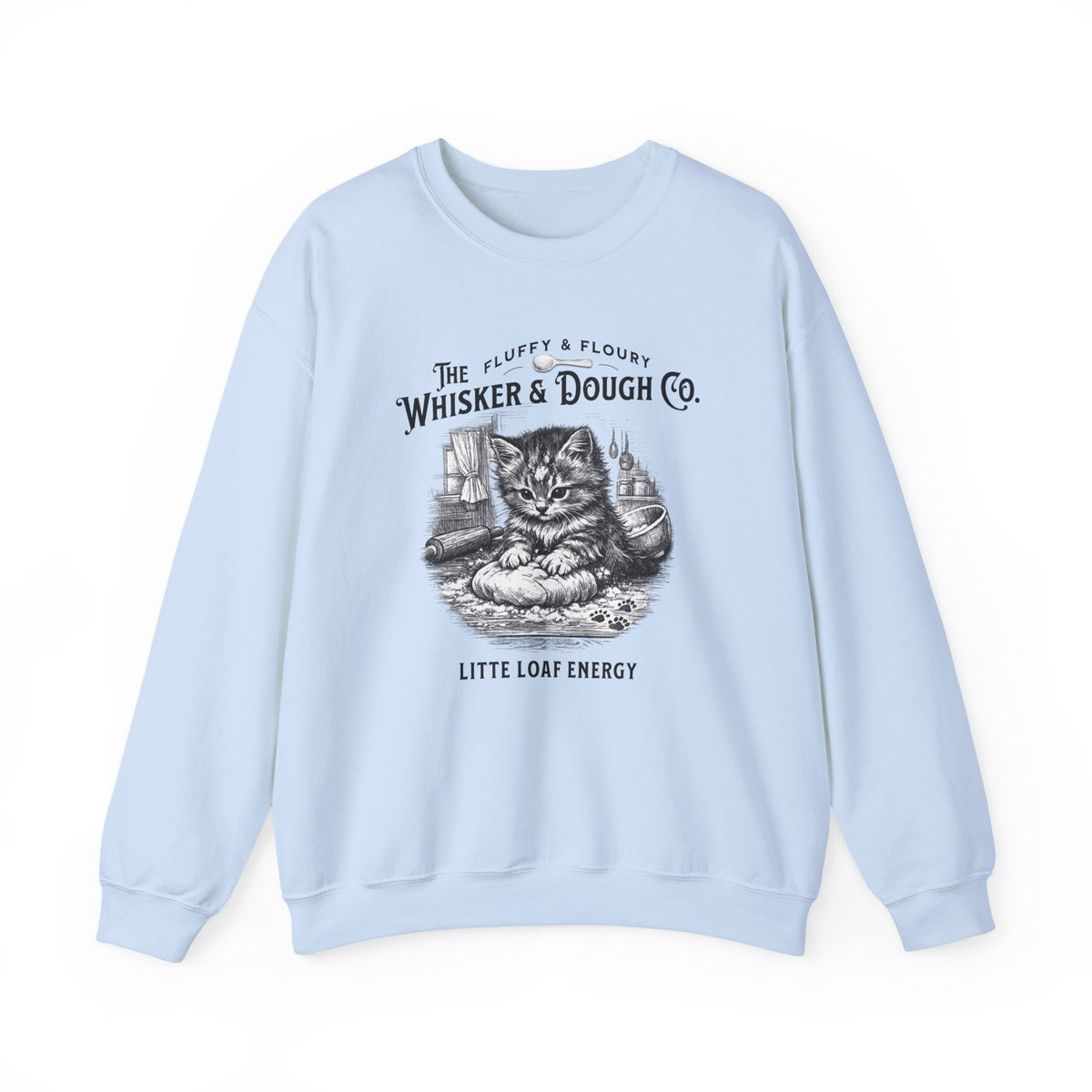Whisker & Dough Co kitten illustration Sweatshirt | Little Loaf Energy