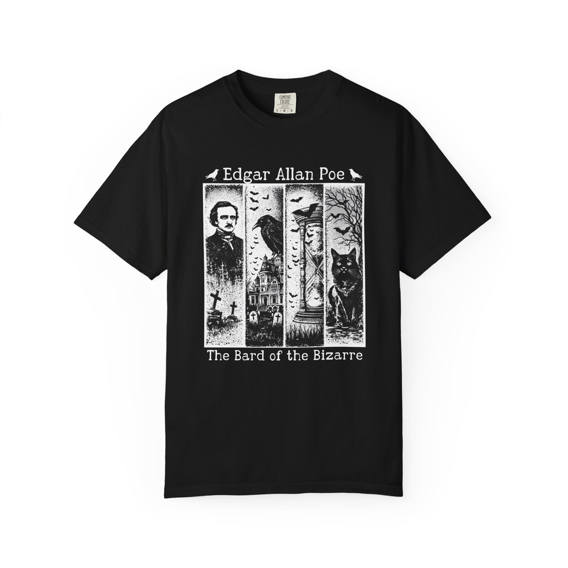 Edgar Allan Poe T-Shirt Gothic Graphic Tee The Raven Nevermore Quote Horror Literature Shirt Dark Academia Aesthetic Halloween Party Gift T-Shirt Printify Black S