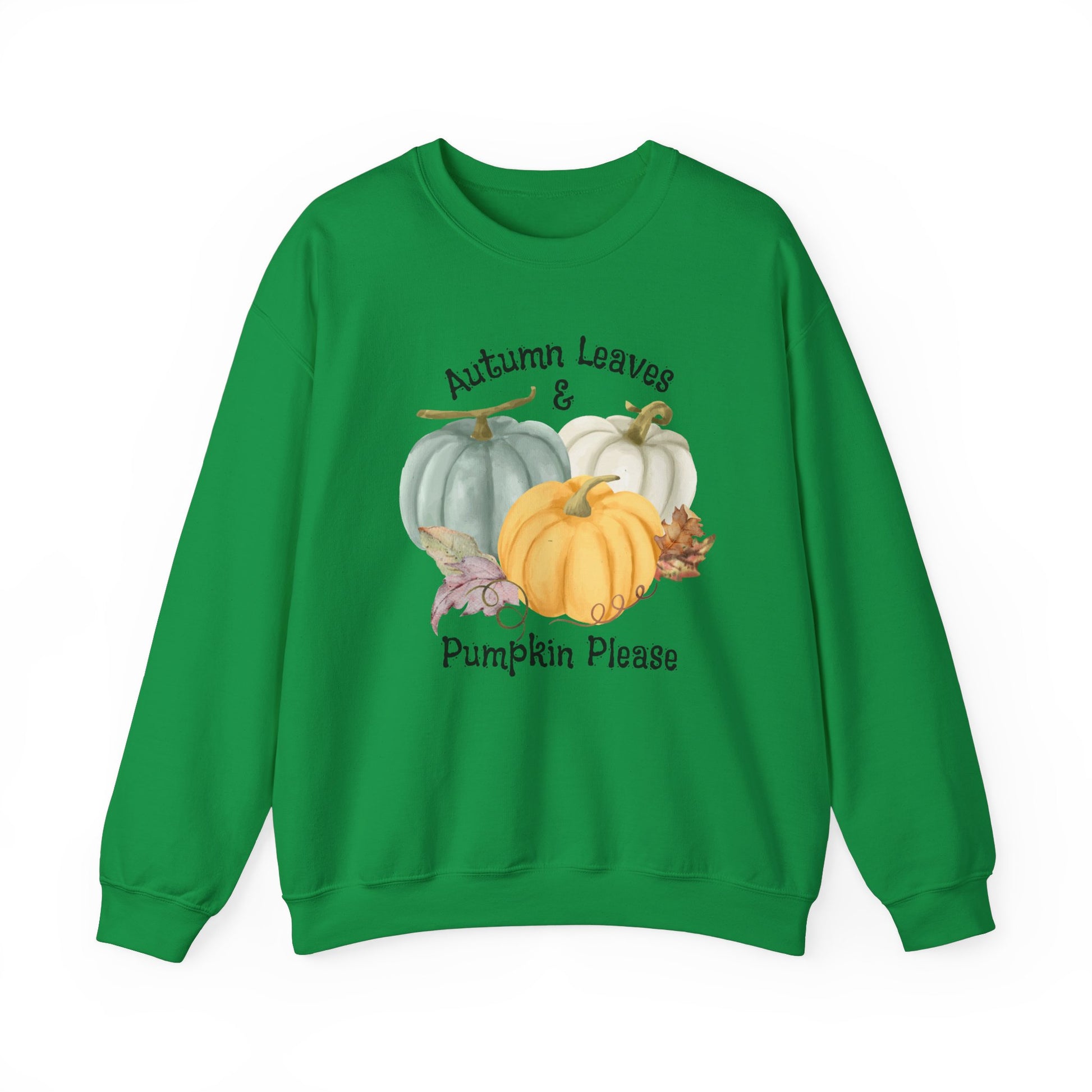 Halloween Pumpkin Sweatshirt, Vintage Autumn Pumpkins Shirt, Spooky Season Sweater, Fall Squash, Autumn Style Sweatshirt Sweatshirt Printify S Irish Green 