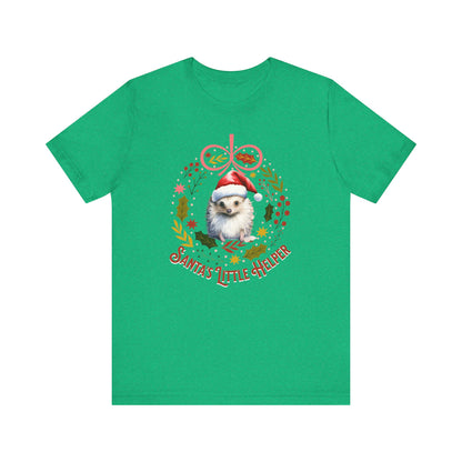 HedgeHog Christmas Shirt Cute Santa's Little Helper T-Shirt, Hedgehog Lover Gift, Merry Christmas Shirt, Country Christmas Animal Lover Gift T-Shirt Printify Heather Kelly XS 