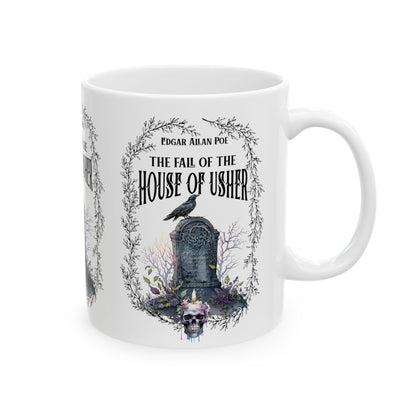 Edgar Allan Poe Coffee Mug, The Raven, The Fall Of The House of Usher Coffee, Tea Mug, Goth Haunting Horror Movie Books Gift Dark Academia, Mug Printify   