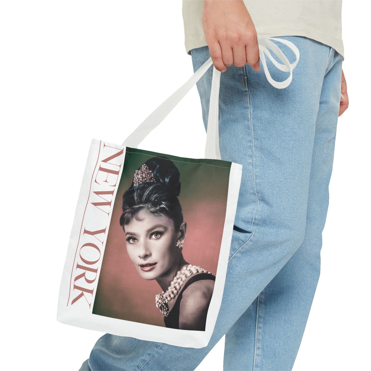 New York Fashion Tote Bag Retro Audrey Hepburn Theme Gift For Bridal Shower Party Favor Birthday Gift Bride Tote Bags Bags Printify