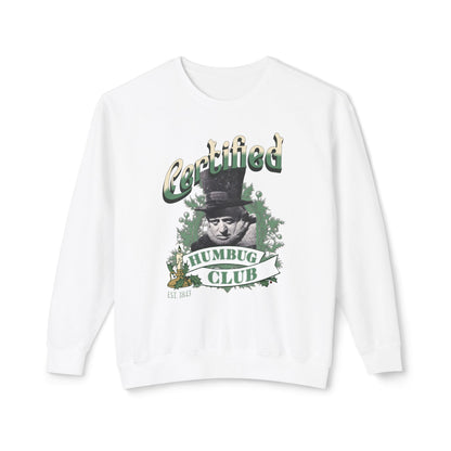 A Christmas Carol Sweatshirt Certified Humbug Club Crewneck, Funny Holiday Sweater, Unisex Gift, Casual Wear, Cozy Outfit, Christmas Jumper Sweatshirt Printify White S
