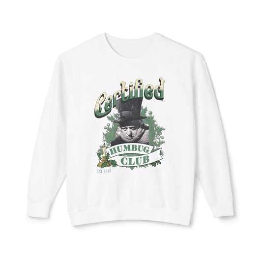 A Christmas Carol Sweatshirt Certified Humbug Club Crewneck, Funny Holiday Sweater, Unisex Gift, Casual Wear, Cozy Outfit, Christmas Jumper Sweatshirt Printify White S