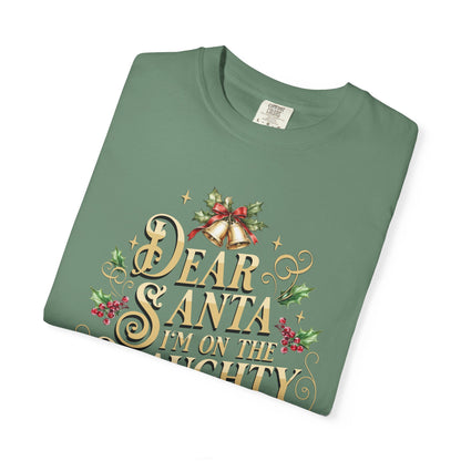I'm On The Naughty List Christmas T-Shirt, Funny Holiday Gift, Dear Santa I'm the Reason Why Tee, Unisex Casual Wear, Festive Apparel T-Shirt Printify