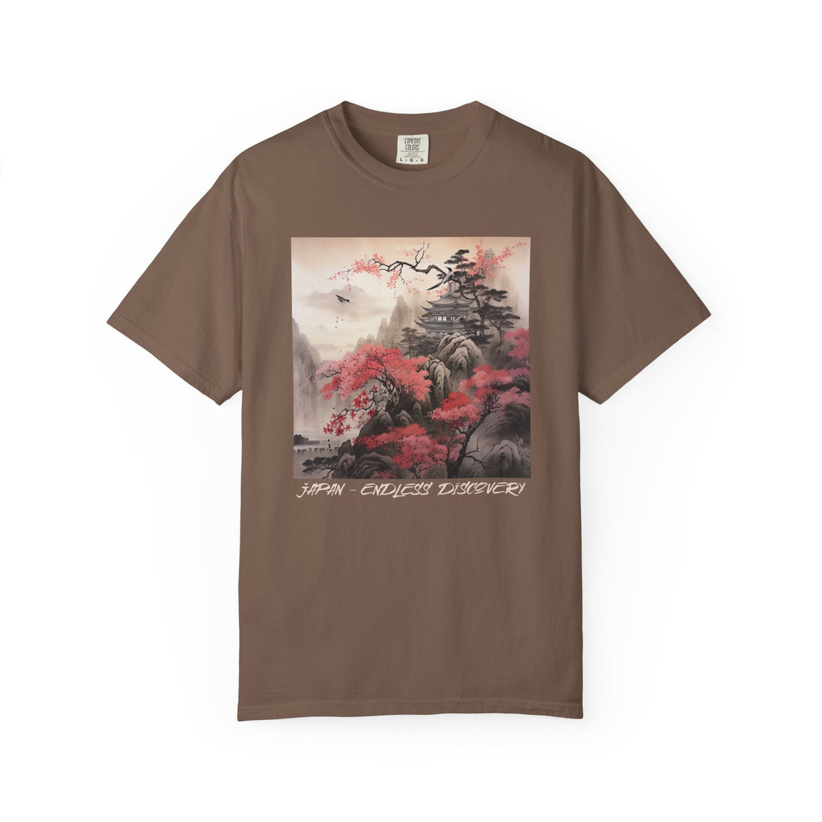 Japanese Mountain T-Shirt Pretty Sumi-e Style Japan Landscape Ink Painting Gift For Her Japanese Vacation Vintage Japanese Aesthetic Tee