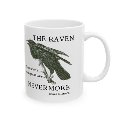 Halloween Vintage The Raven Coffee Mug, Spooky Season Mug, Edgar Allen Poe, Nevermore, Gothic, Dark Academia Coffee Mug, Book Lover Gift Mug Printify   