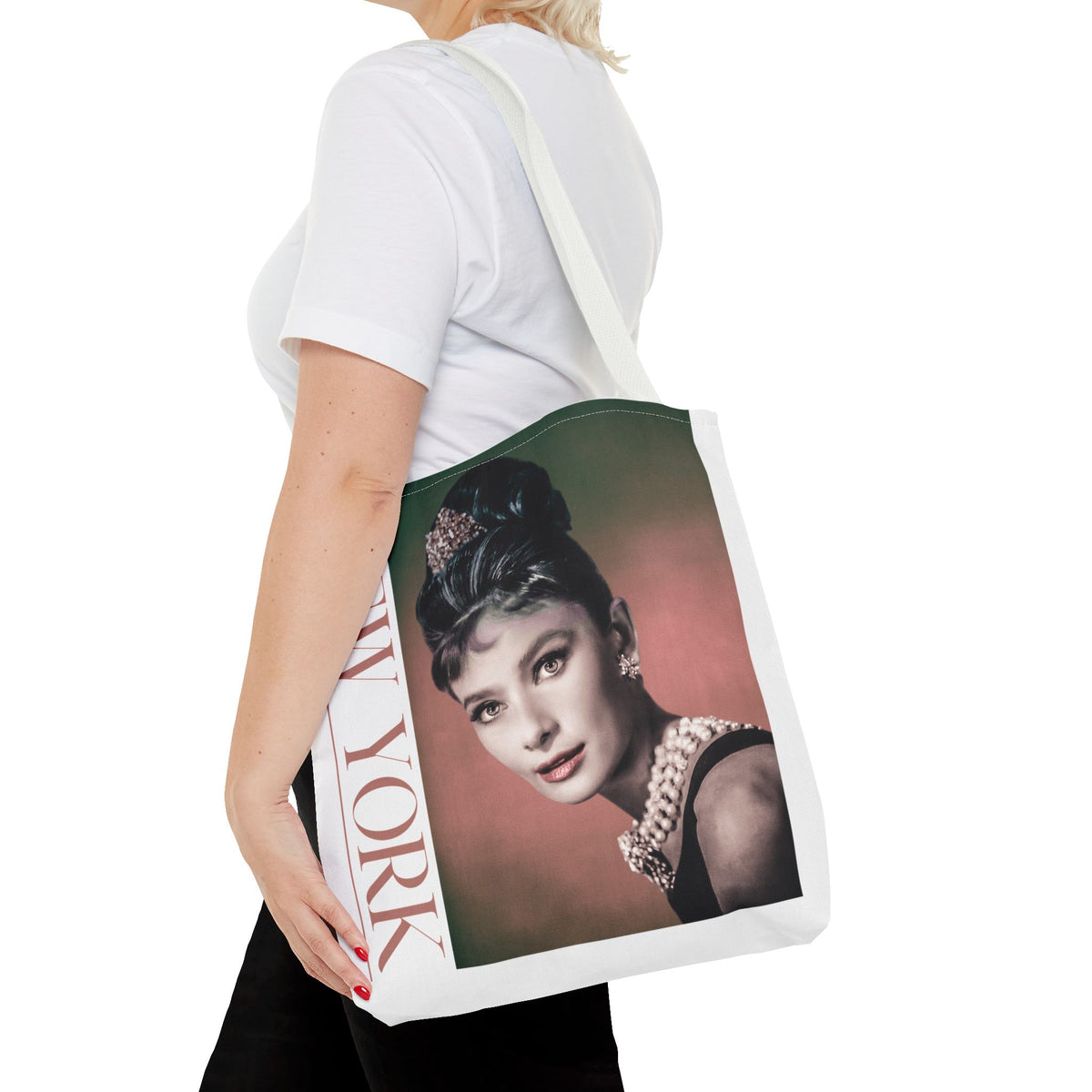 New York Fashion Tote Bag Retro Audrey Hepburn Theme Gift For Bridal Shower Party Favor Birthday Gift Bride Tote Bags Bags Printify