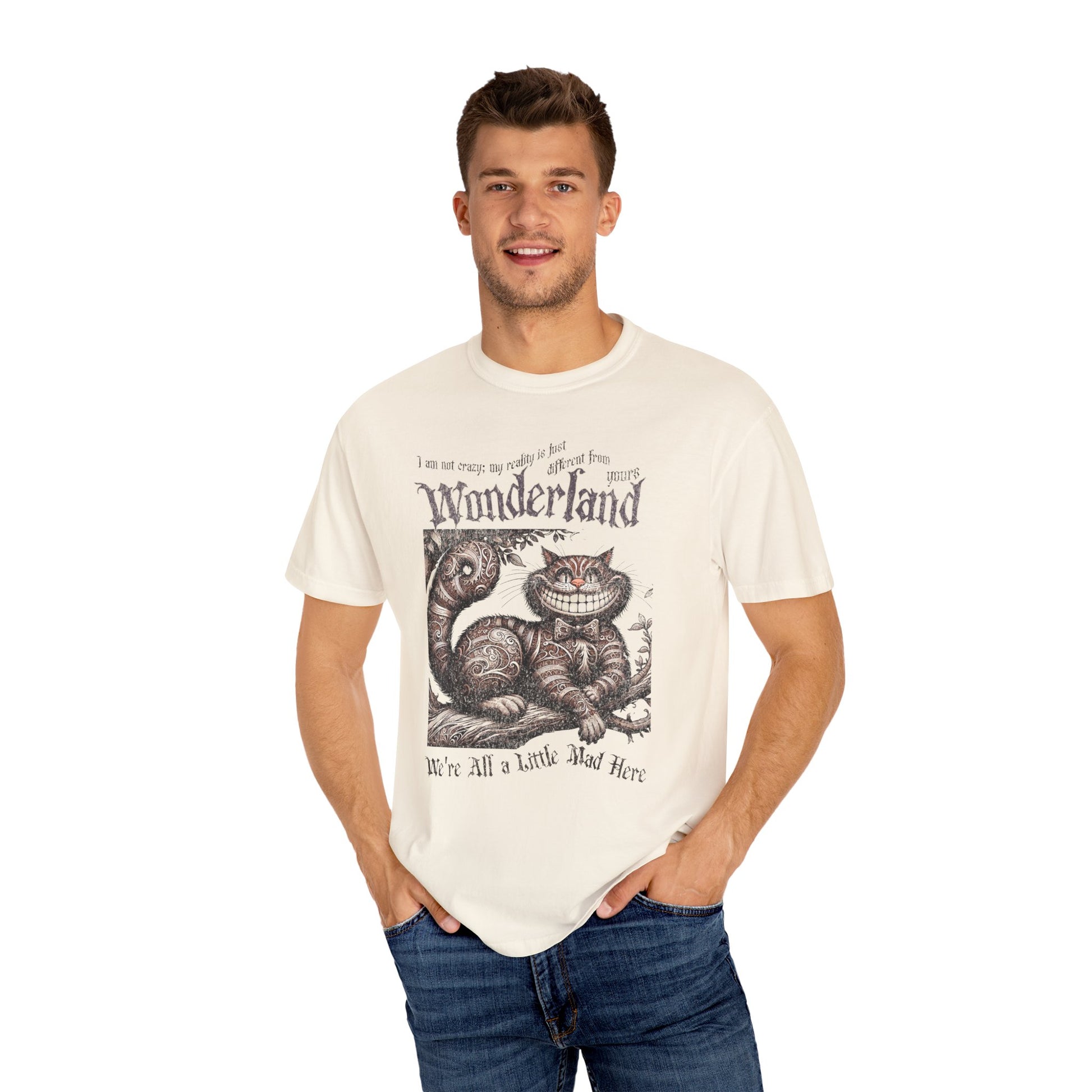 Cheshire Cat Alice in Wonderland TShirt Comfort Colors Oversized T-Shirt Dark Academia Mad Hatter Tea Party Bookish Book Lover Booktok Gift T-Shirt Printify