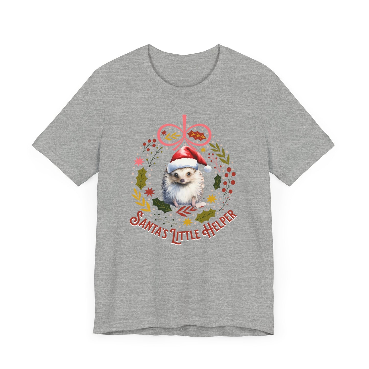 HedgeHog Christmas Shirt Cute Santa's Little Helper T-Shirt, Hedgehog Lover Gift, Merry Christmas Shirt, Country Christmas Animal Lover Gift T-Shirt Printify   