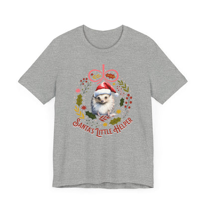 HedgeHog Christmas Shirt Cute Santa's Little Helper T-Shirt, Hedgehog Lover Gift, Merry Christmas Shirt, Country Christmas Animal Lover Gift T-Shirt Printify   