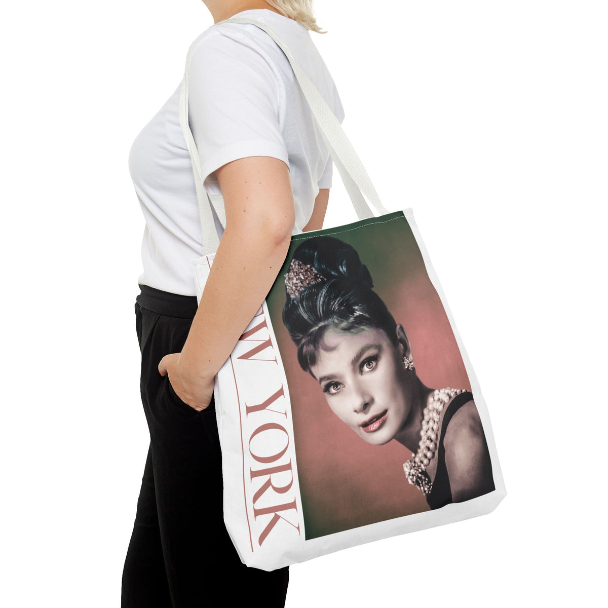 New York Fashion Tote Bag Retro Audrey Hepburn Theme Gift For Bridal Shower Party Favor Birthday Gift Bride Tote Bags Bags Printify