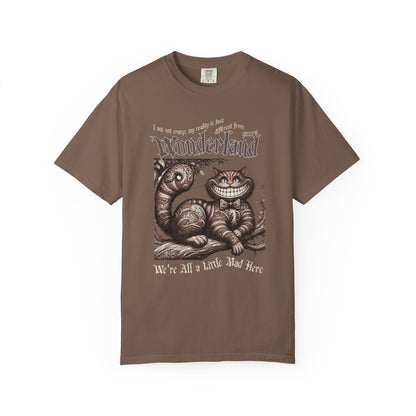 Cheshire Cat Alice in Wonderland TShirt Comfort Colors Oversized T-Shirt Dark Academia Mad Hatter Tea Party Bookish Book Lover Booktok Gift T-Shirt Printify Espresso S