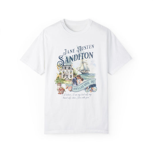 Sanditon Jane Austen Fan T-Shirt Historical Romance Reader Gift T-Shirt Printify White S 