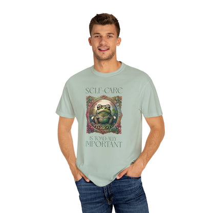 Green Yoga Frog Self-Care Is Toad-ally Important Unisex T-Shirt, Casual Wear, Highlander Fan Gift,