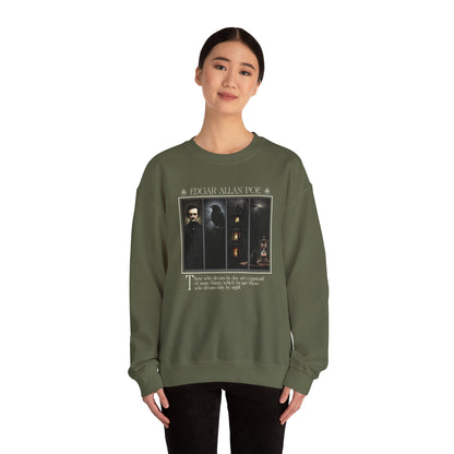 Edgar Allan Poe Sweatshirt The Raven Nevermore Gothic Horror Sweater Dark Academia Macabre Halloween Gift for Book Lovers Birthday Christmas Sweatshirt Printify