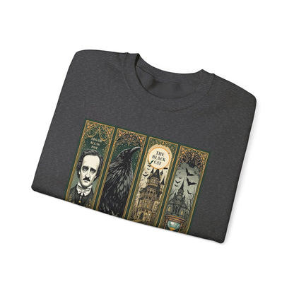 Edgar Allan Poe Sweatshirt The Raven Nevermore Gothic Horror Sweater Dark Academia Macabre Halloween Gift for Book Lovers Birthday Christmas