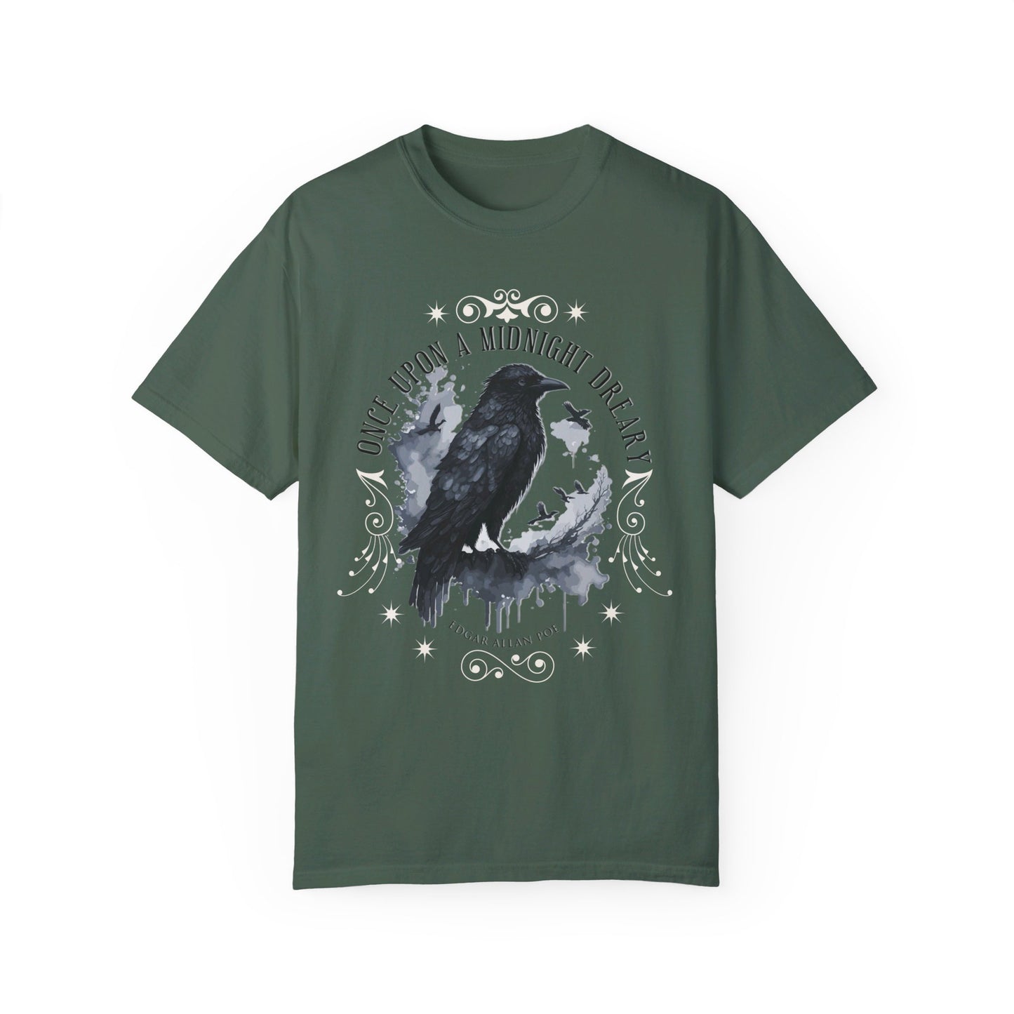 Edgar Allan Poe Shirt, The Raven Nevermore Poet, Poetry Lover Tee, Book, Reading Lover Shirt, Gothic, Light Academia Gifts, Comfort Colours T-Shirt Printify Blue Spruce S 