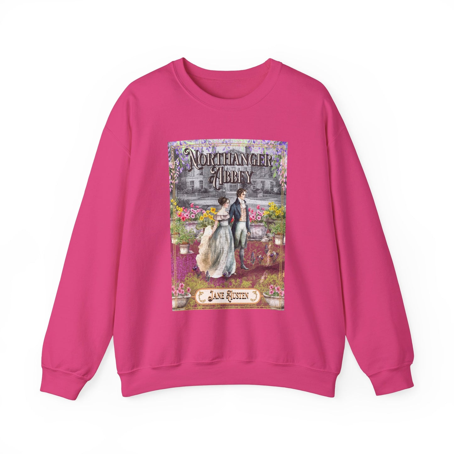 Jane Austen Sweatshirt, Northanger Abbey Historical Romance Sweater, Bookish Literary Jane Austen Fan Art Gift, Gift for Her, Bookclub Shirt Sweatshirt Printify S Heliconia 