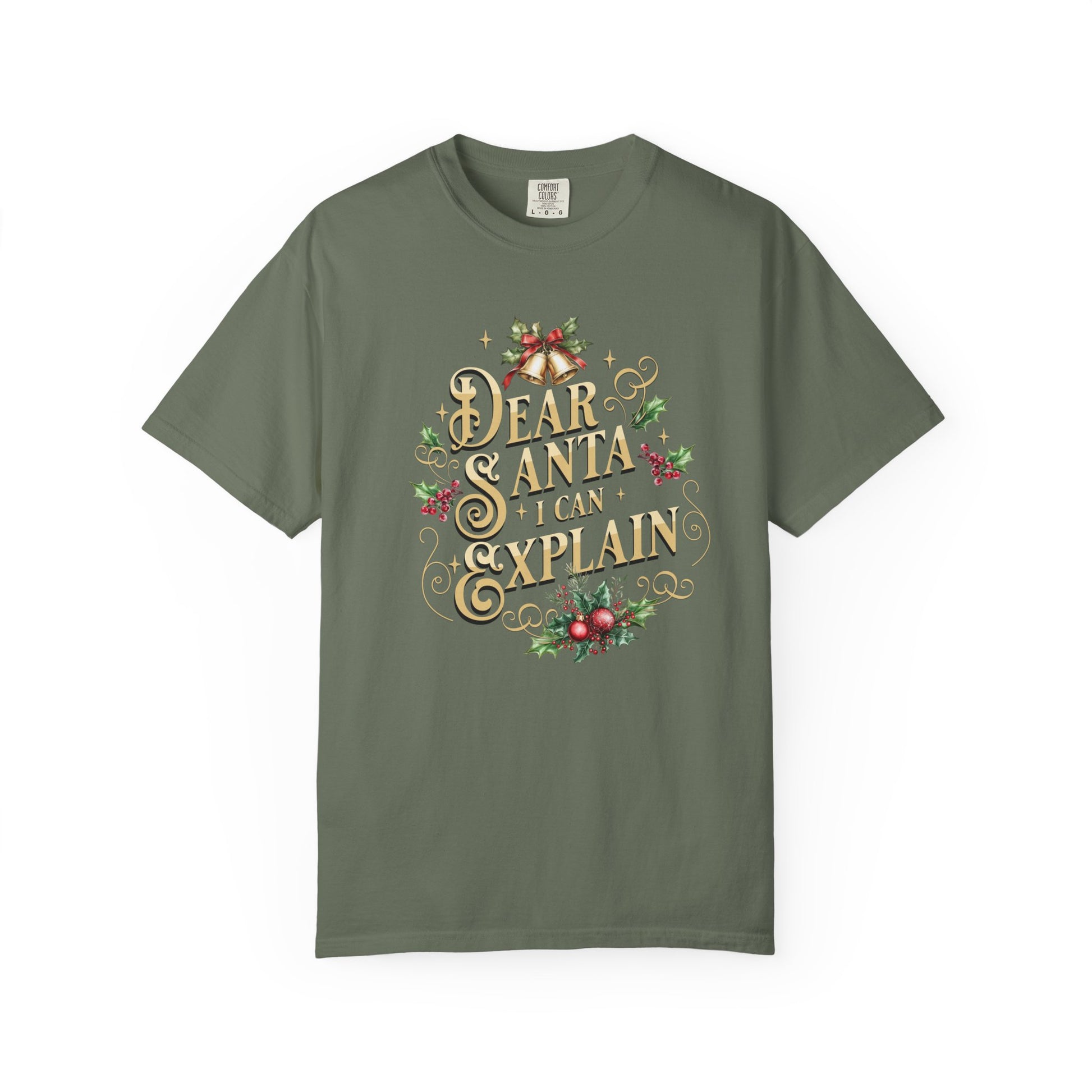 I Can Explain Christmas T-Shirt, Funny Holiday Gift, Dear Santa I'm the Reason Why Tee, Unisex Casual Wear, Festive Apparel T-Shirt Printify Moss S