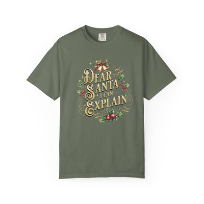 I Can Explain Christmas T-Shirt, Funny Holiday Gift, Dear Santa I'm the Reason Why Tee, Unisex Casual Wear, Festive Apparel T-Shirt Printify Moss S