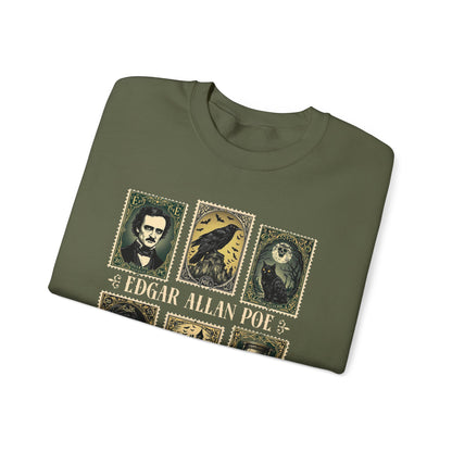 Edgar Allan Poe Sweatshirt The Raven Nevermore Gothic Horror Sweater Dark Academia Macabre Halloween Gift for Book Lovers Birthday Christmas