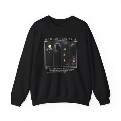 Edgar Allan Poe Sweatshirt The Raven Nevermore Gothic Horror Sweater Dark Academia Macabre Halloween Gift for Book Lovers Birthday Christmas Sweatshirt Printify Black S