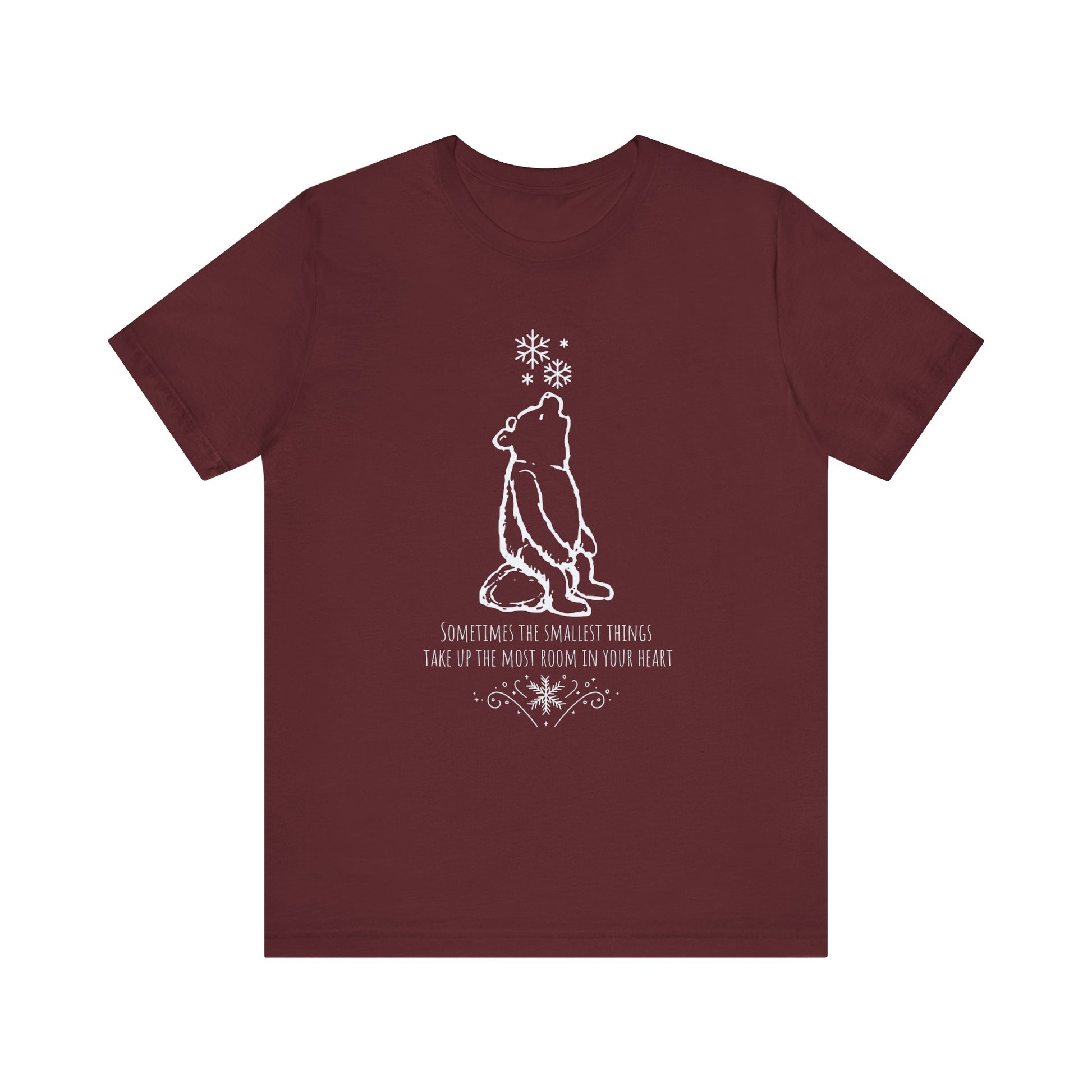 Winnie The Pooh Christmas Shirt, Pooh Bear Holiday T-Shirt, Family Matching Christmas Vacation Tshirts, A.A. Milne Shirt,  Book Lover Gifts T-Shirt Printify Maroon XS 