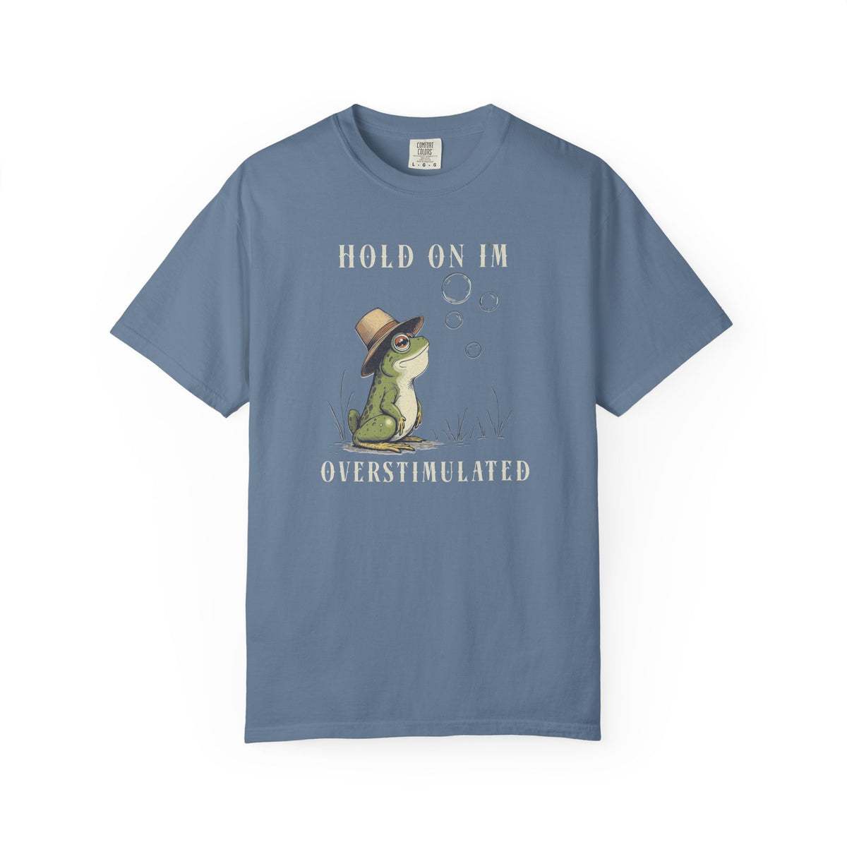 Overstimulated Frog T-Shirt Retro Fun Froggy Meme Shirt Vintage Frog And Toad Aesthetic Frog Lover Gift For Her Birthday Viral Trendy Shirt T-Shirt Printify Blue Jean S