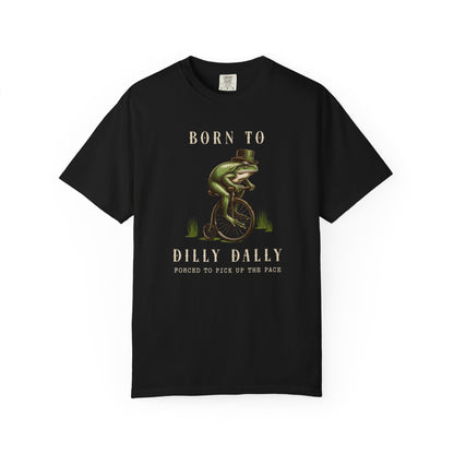 Dilly Dally Frog T-Shirt Retro Vibes Froggy Meme Shirt Vintage Frog And Toad Aesthetic Frog Lover Gift For Her Birthday Viral Trendy Shirt T-Shirt Printify Black S