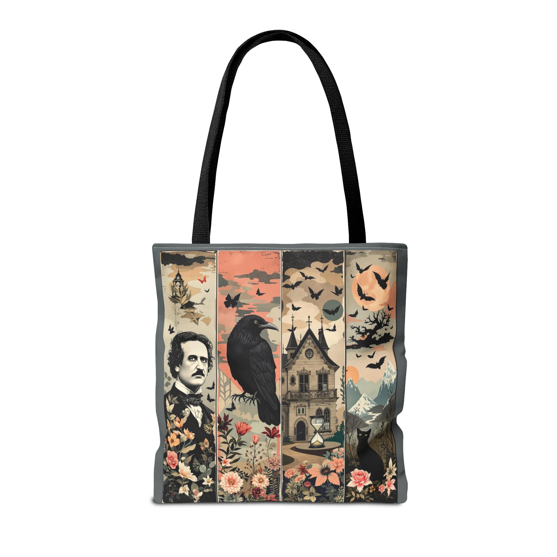 Edgar Allan Poe Tote Bag Gothic Literary Gift for Book Lover Dark Academia Macabre Accessory Halloween Tote Fall School Bag for Poetember Bags Printify