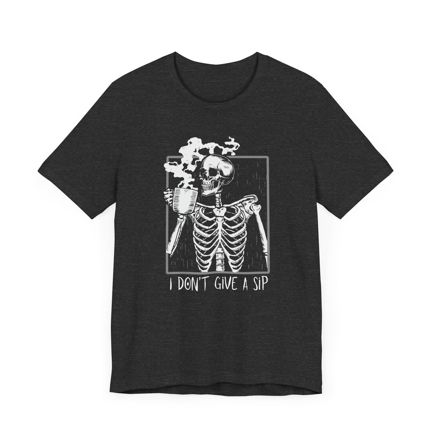 Halloween Skeleton TShirt, Funny Coffee Drinking Skeleton, Spooky Season Tee, Trick or Treating Shirt, Halloween Party T-Shirt, T-Shirt Printify   