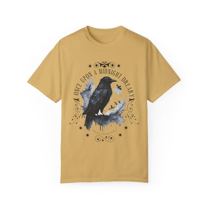 Edgar Allan Poe Shirt, The Raven Nevermore Poet, Poetry Lover Tee, Book, Reading Lover Shirt, Gothic, Light Academia Gifts, Comfort Colours T-Shirt Printify Mustard S 