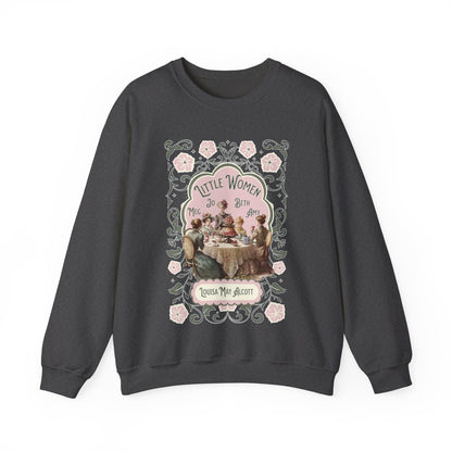 Little Women Sweatshirt, Louisa May Alcott Historical Romance Sweater, Bookish Literary Fan Art Gift, Gift for Her, Bookclub Crewneck Shirt Sweatshirt Printify S Dark Heather 