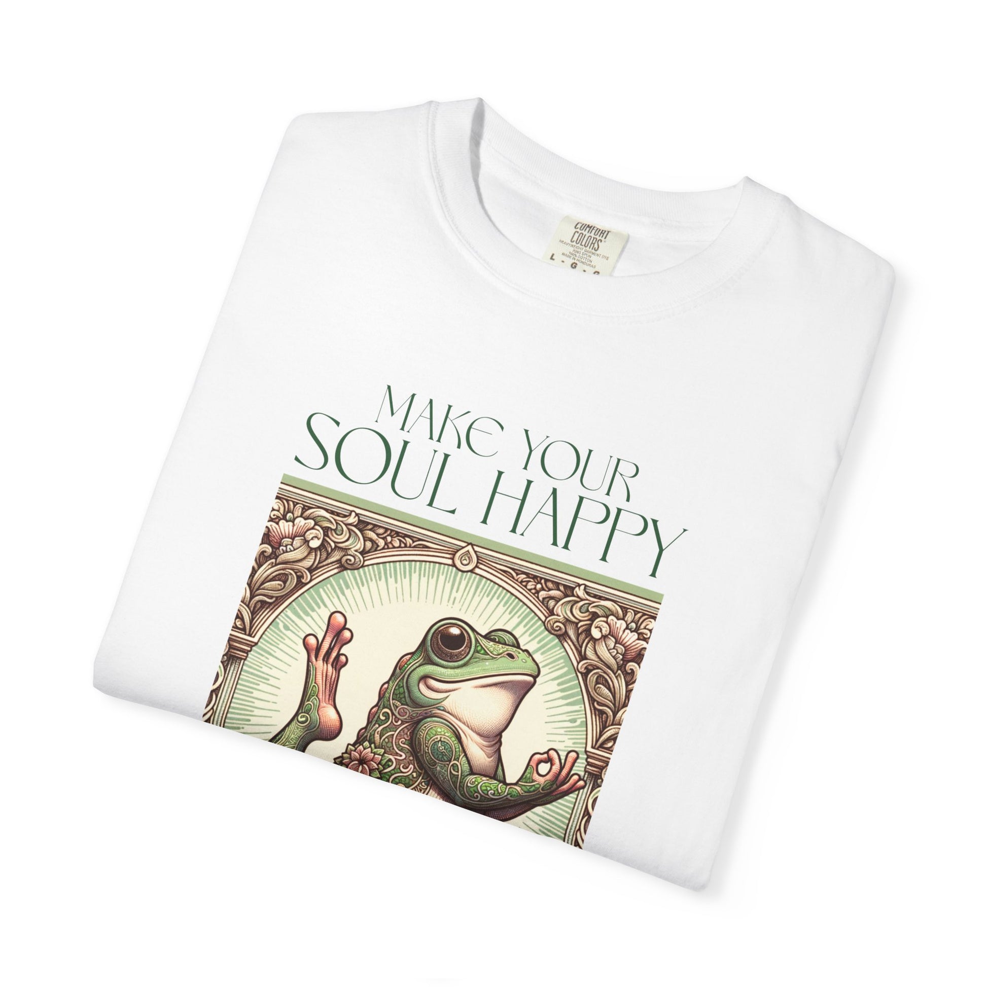 Yoga Frog Make Your Soul Happy Green Unisex T-Shirt, Casual Wear, Highlander Fan Gift, Comfortable Graphic Tee T-Shirt Printify
