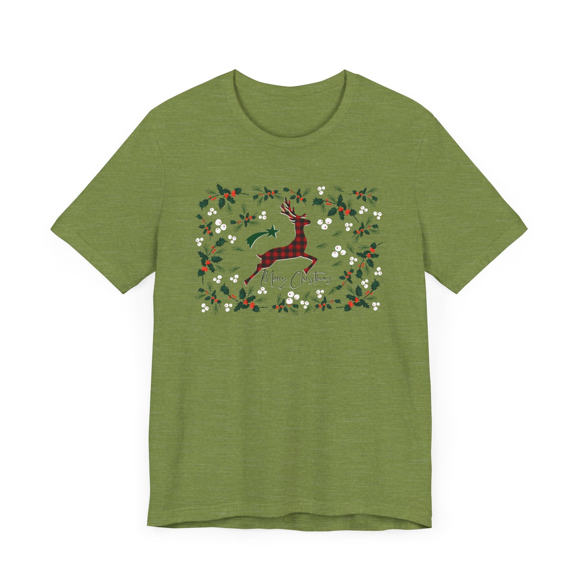 Merry Christmas Plaid Reindeer Shirt, Country Reindeer Shirt, Christmas Family Shirt, Christmas Shirt, Merry Christmas Shirt, Christmas Gift T-Shirt Printify   