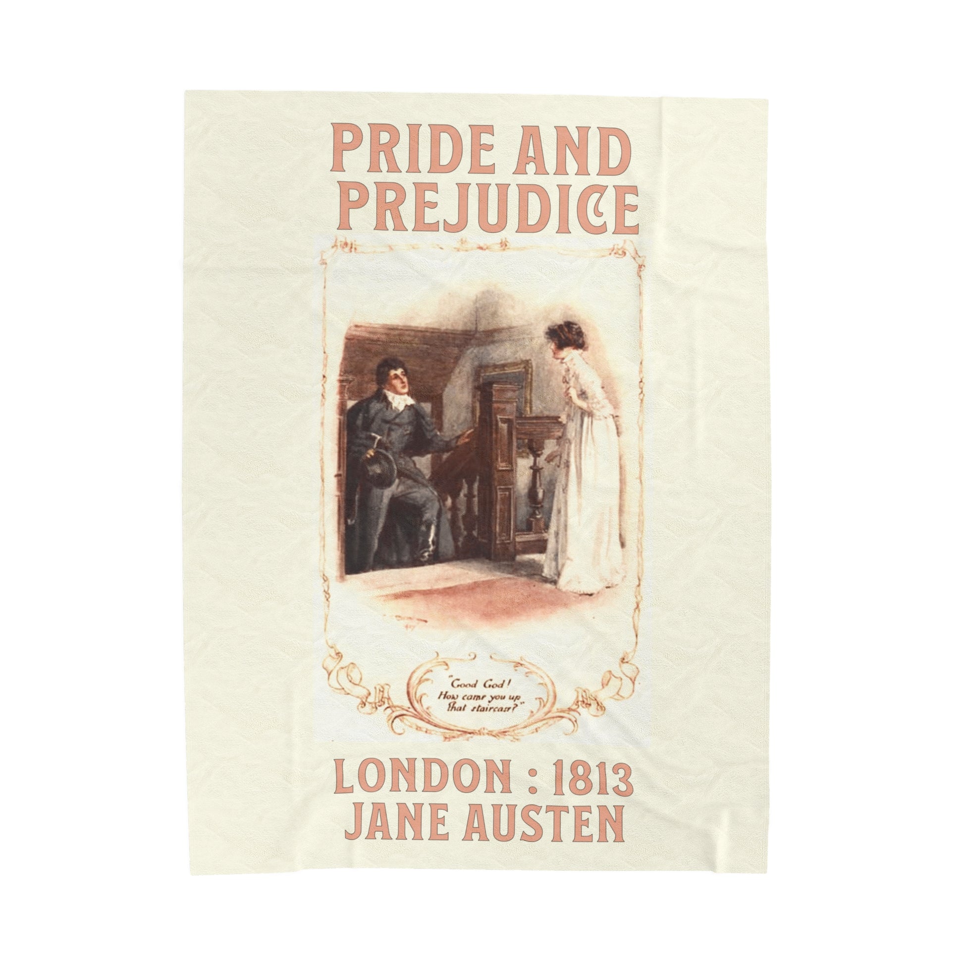 Jane Austen Plush Throw Blanket, Pride And Prejudice Historical Romance Gift, Bookish Literary Jane Austen Fan Art, Gift for Her, Bookclub All Over Prints Printify 60" × 80"  