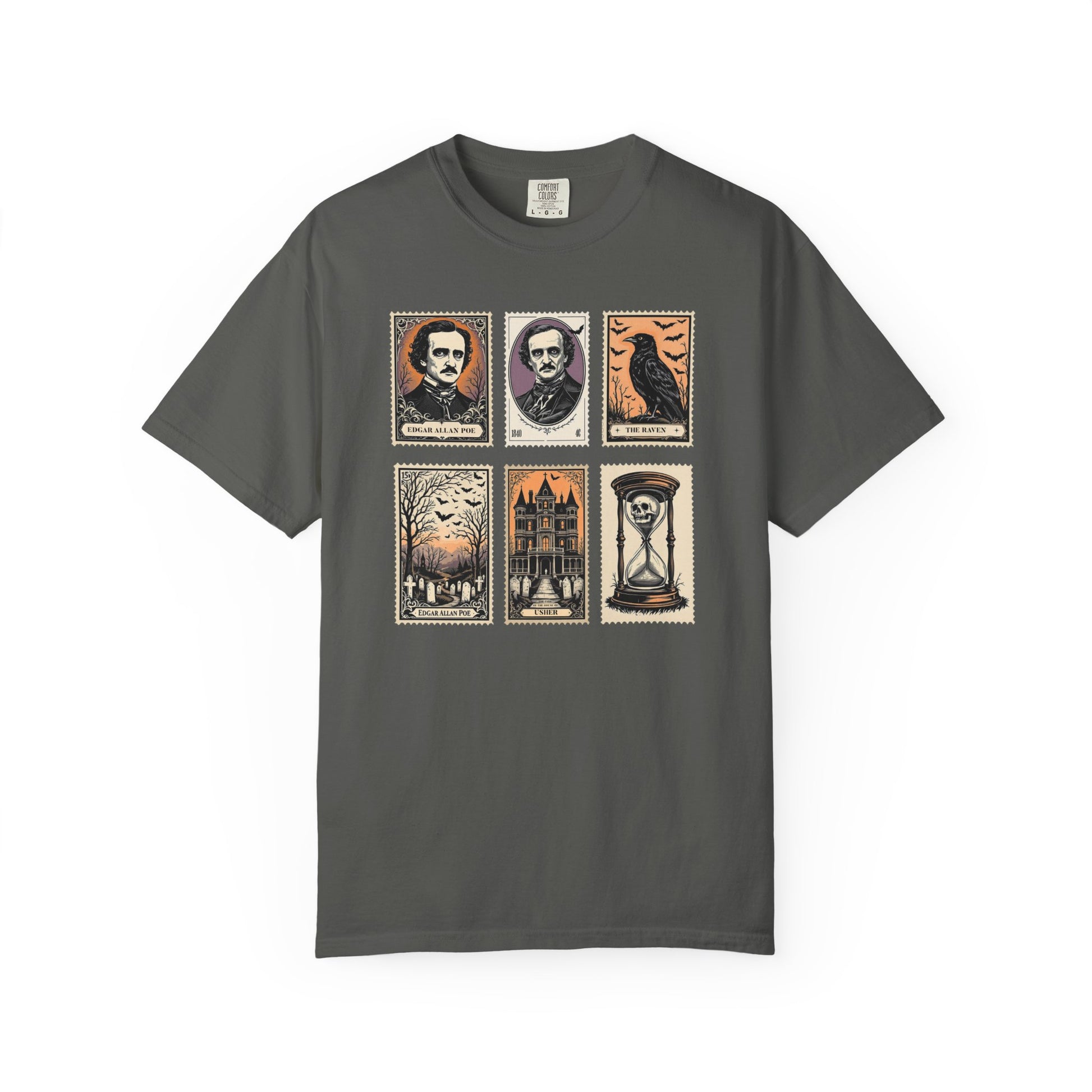 Edgar Allan Poe T-Shirt Gothic Graphic Tee The Raven Nevermore Quote Horror Literature Shirt Dark Academia Aesthetic Halloween Party Gift T-Shirt Printify Pepper S