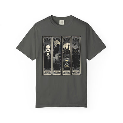 Edgar Allan Poe T-Shirt Gothic Graphic Tee The Raven Nevermore Quote Horror Literature Shirt Dark Academia Aesthetic Halloween Party Gift T-Shirt Printify Pepper S