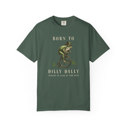 Dilly Dally Frog T-Shirt Retro Vibes Froggy Meme Shirt Vintage Frog And Toad Aesthetic Frog Lover Gift For Her Birthday Viral Trendy Shirt T-Shirt Printify Blue Spruce S