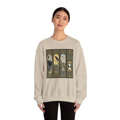Edgar Allan Poe Sweatshirt The Raven Nevermore Gothic Horror Sweater Dark Academia Macabre Halloween Gift for Book Lovers Birthday Christmas Sweatshirt Printify