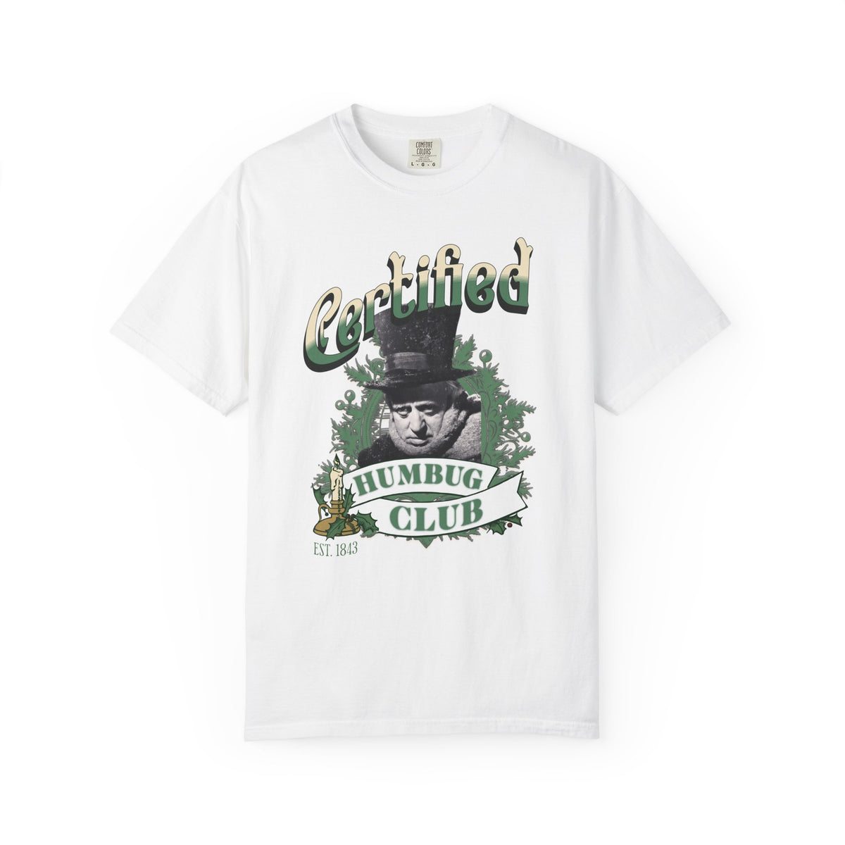 A Christmas Carol Shirt Certified Humbug Club T-Shirt | Vintage Style Unisex Tee for Holiday Fun, Christmas, Gift, Humor, T-Shirt Printify White S