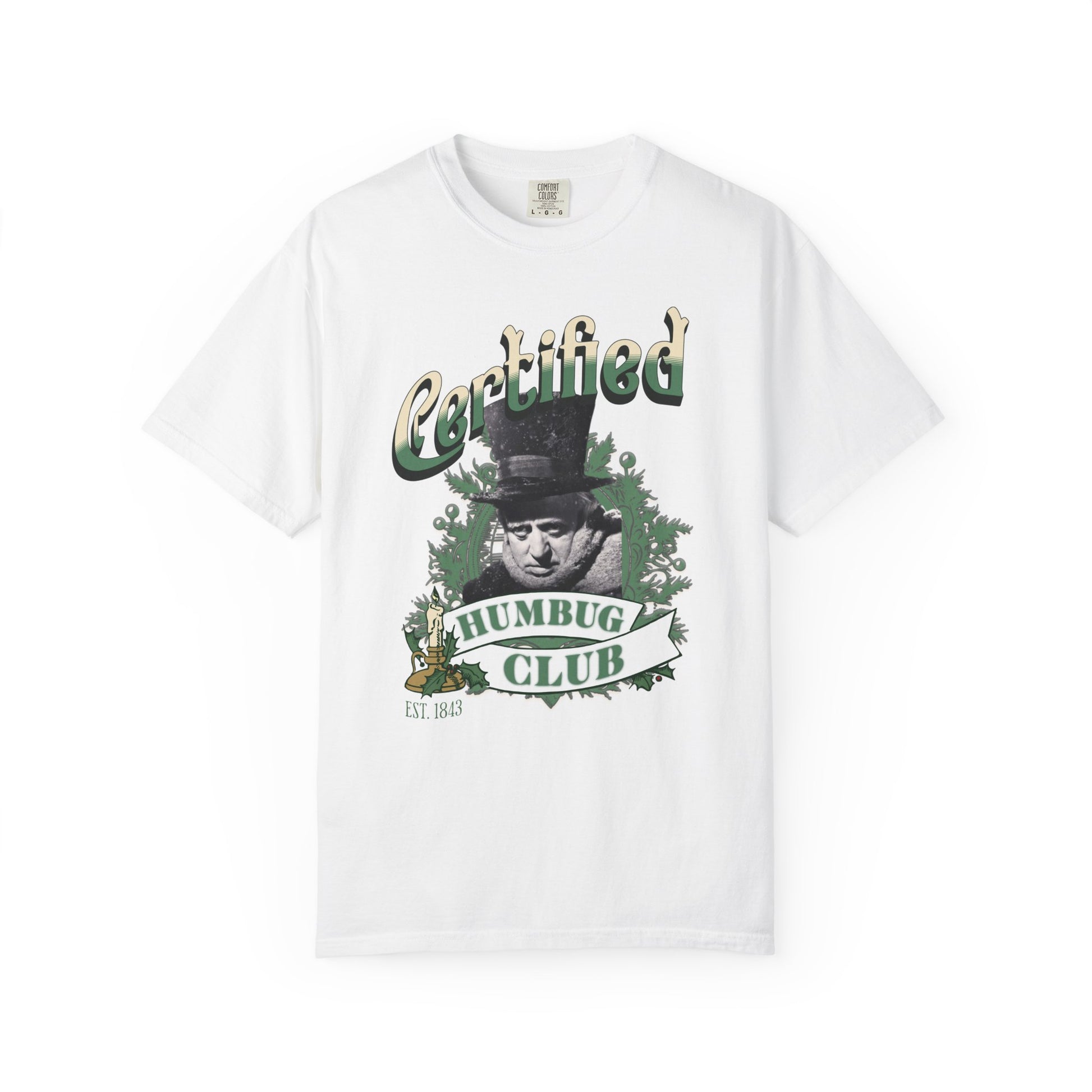 A Christmas Carol Shirt Certified Humbug Club T-Shirt | Vintage Style Unisex Tee for Holiday Fun, Christmas, Gift, Humor, T-Shirt Printify White S