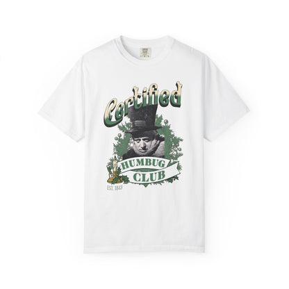 A Christmas Carol Shirt Certified Humbug Club T-Shirt | Vintage Style Unisex Tee for Holiday Fun, Christmas, Gift, Humor, T-Shirt Printify White S